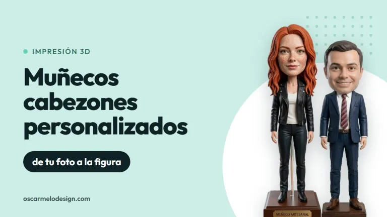 Muñecos cabezones personalizados impresos en 3D y pintados a mano