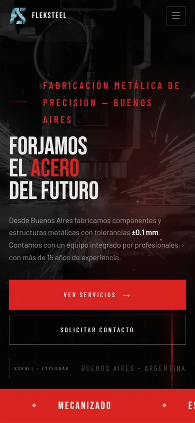 Web de Fleksteel en el móvil