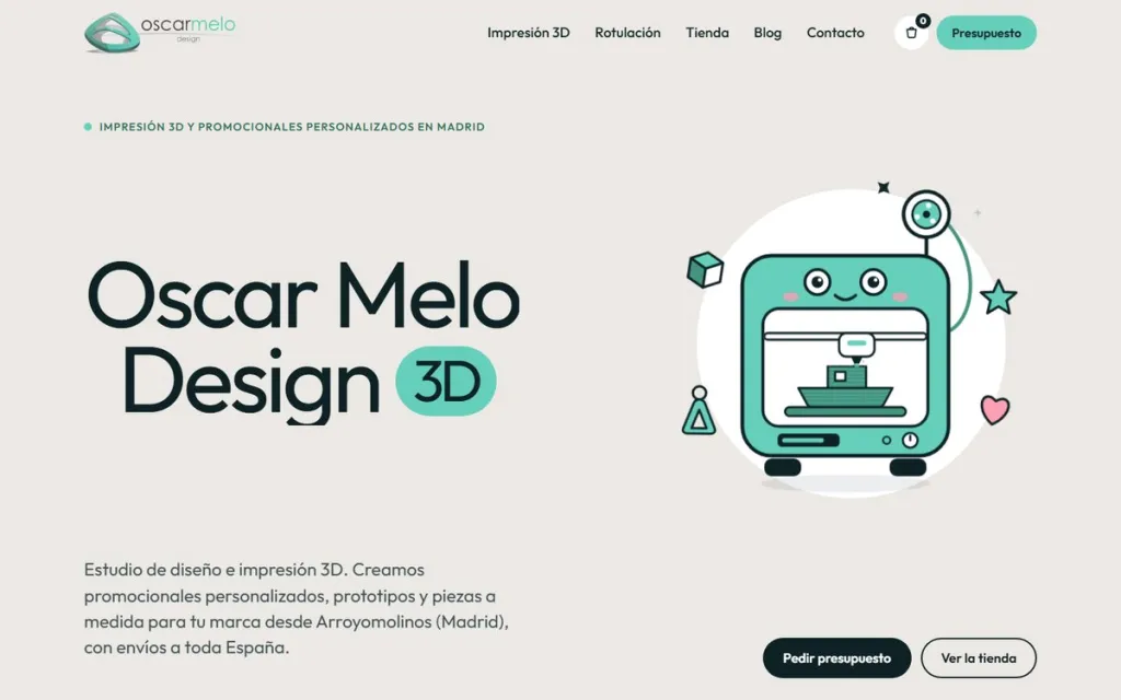 Web de Oscar Melo Design en ordenador