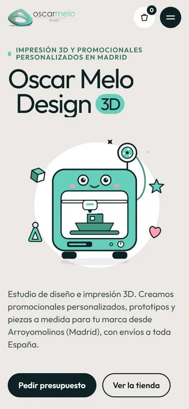 Web de Oscar Melo Design en el móvil